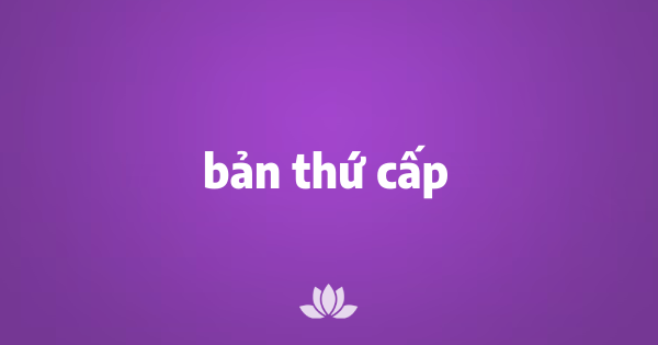 Bản thứ cấp